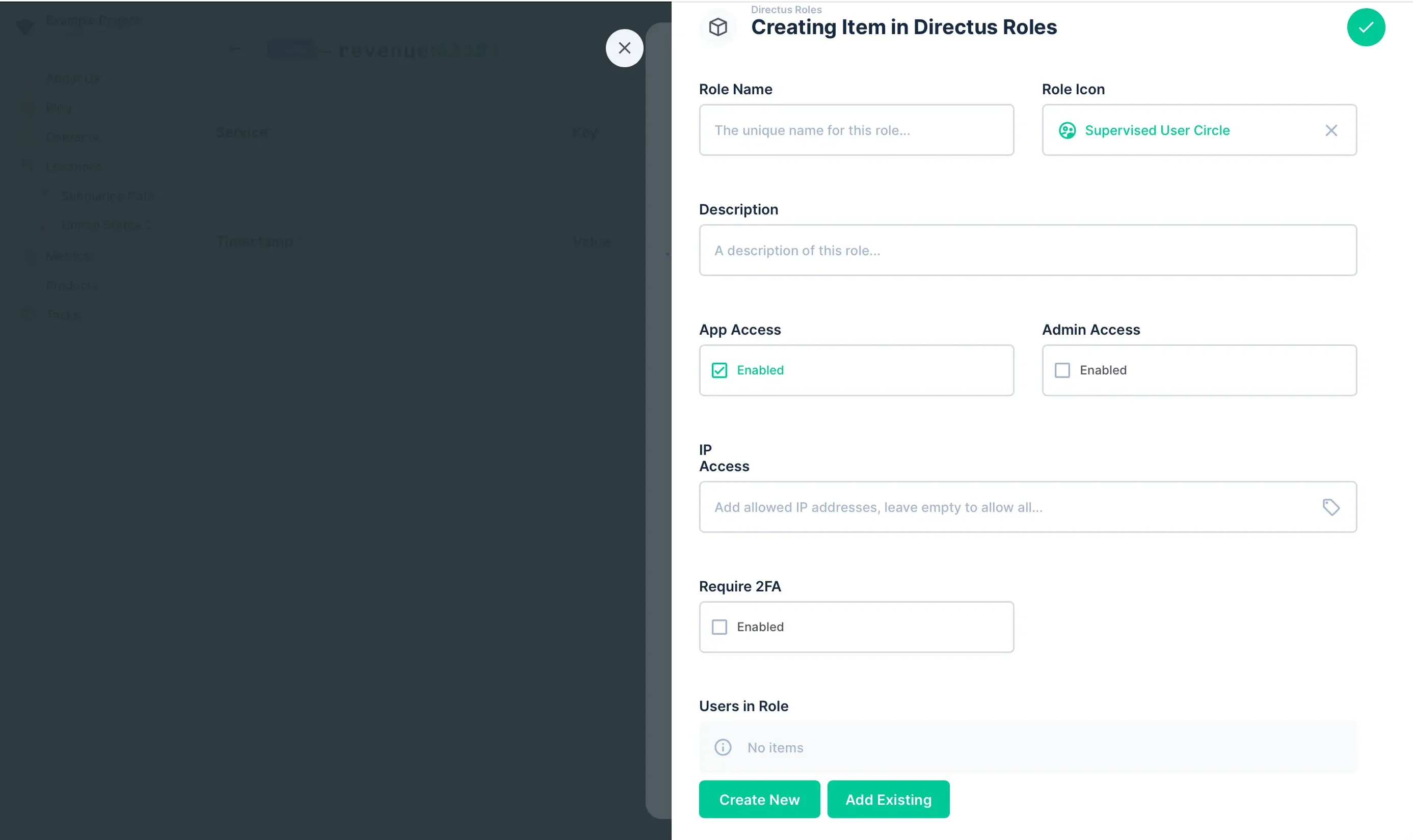 Creating / Editing a Role within Shares