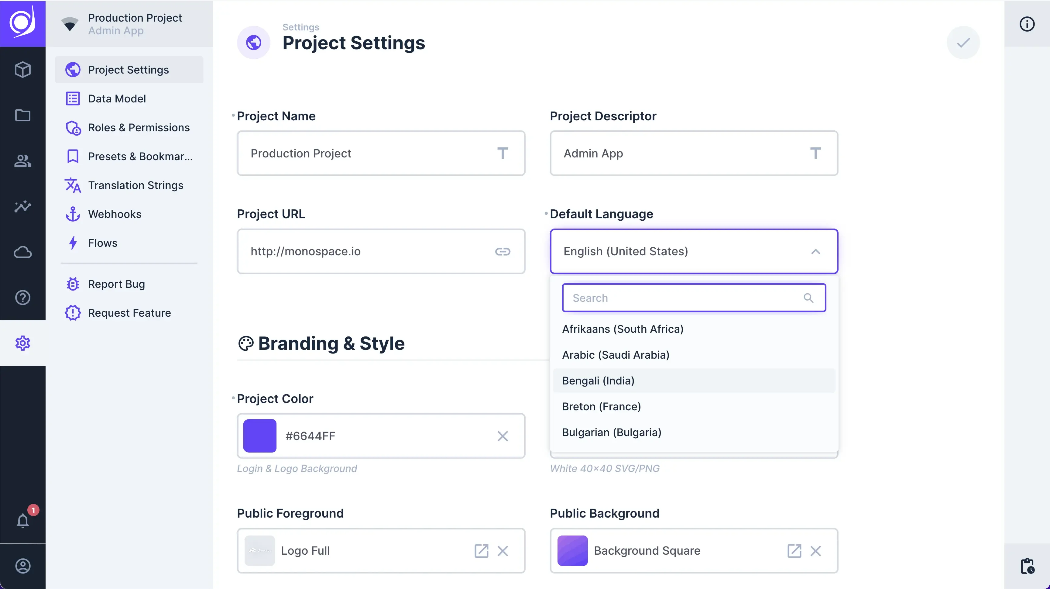 How to Configure General Project Settings