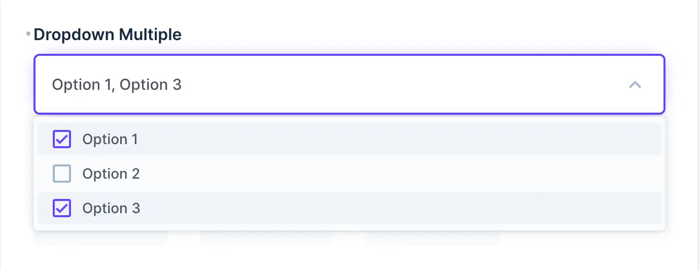 A select input where user can select multiple options from a dropdown.