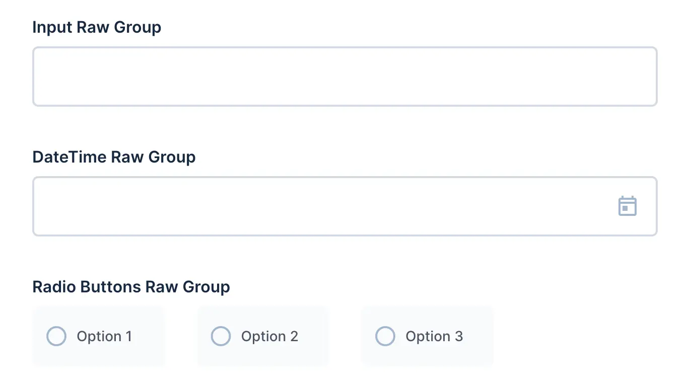 A group of form fields