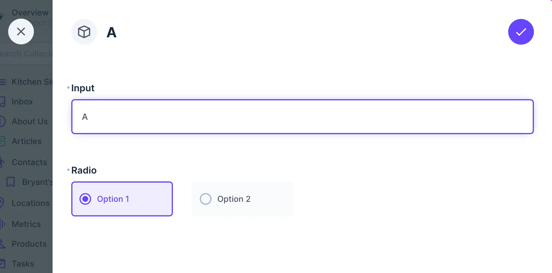 A standard form text input