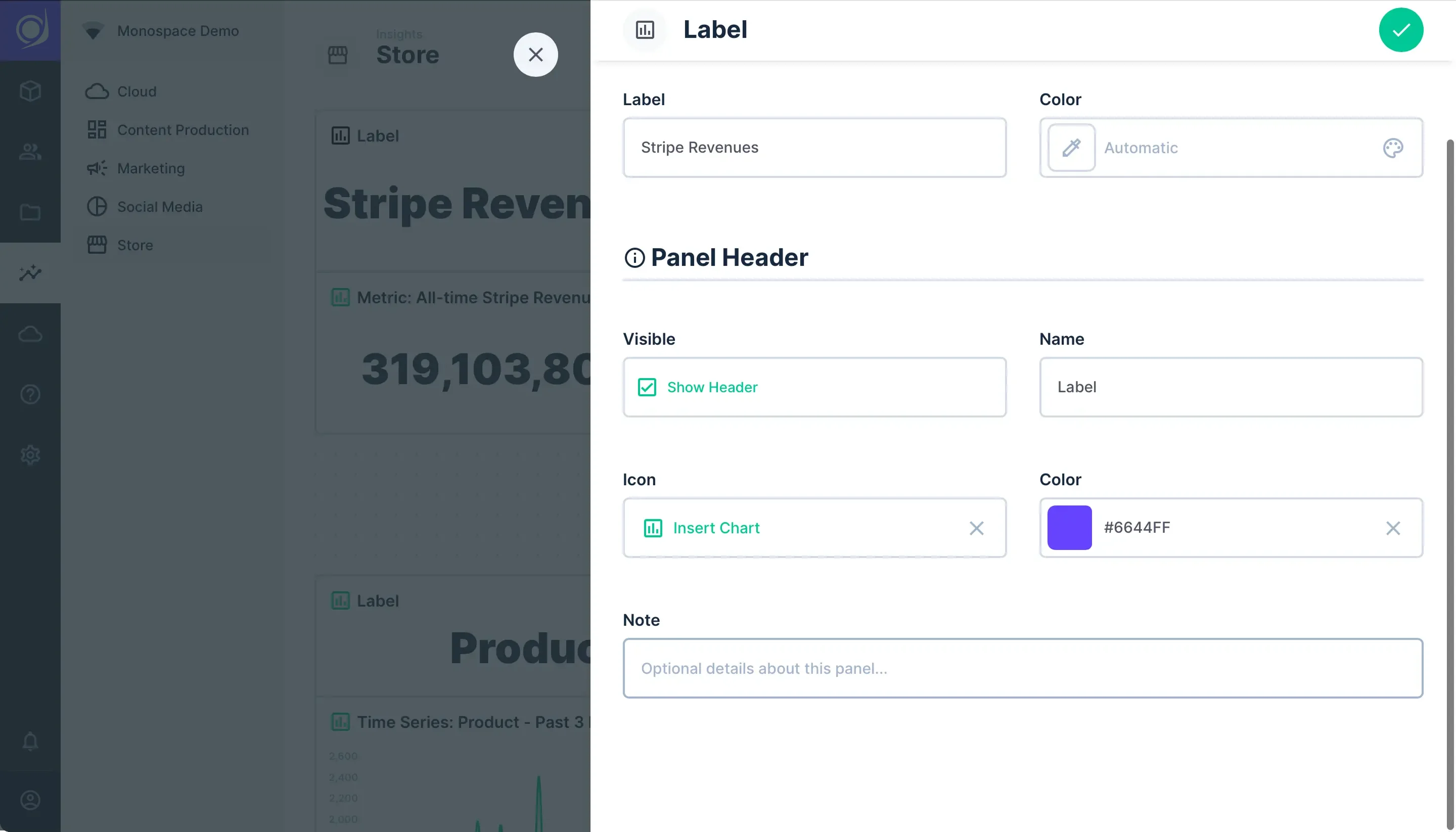 Panel Header Options