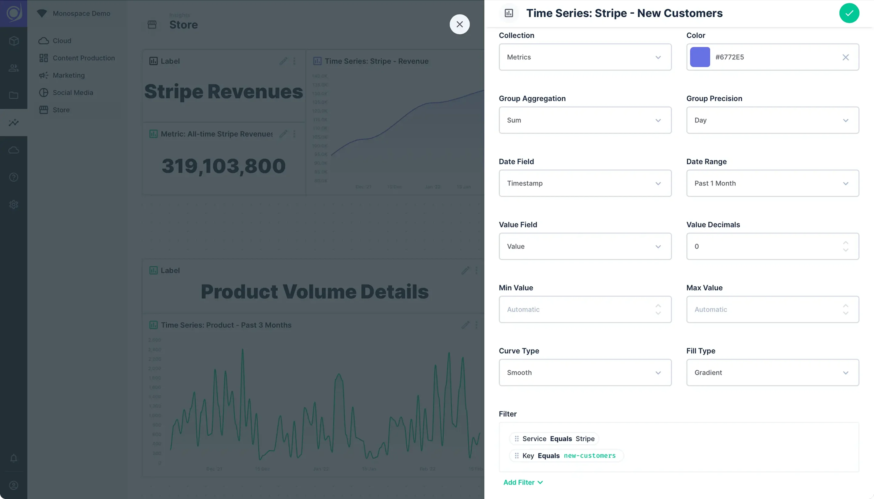 Time Series Panel Options